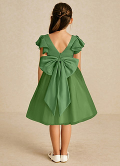 Azazie Kaeya Flower Girl Dresses Basil A-Line Bow Tulle Dress image1