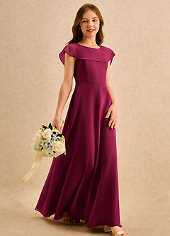 Azazie Kittie Girls Formal Flower Girl Dresses Burgundy A-Line Chiffon Dress image4