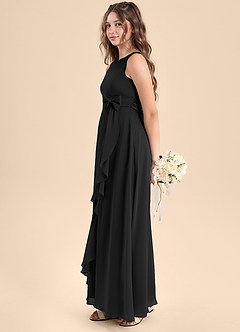 Azazie Lilenne Junior Robe Trapèze en Mousseline de soie Arc Noir image4