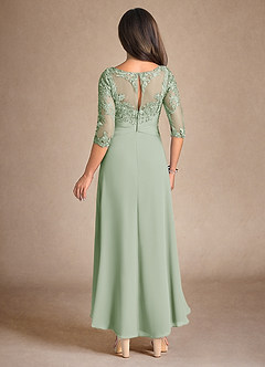 Azazie Marietta Mother of the Bride Dresses Dusty Sage A-Line Lace Dress image3