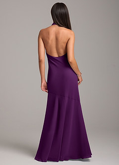 Azazie Lorena Bridesmaid Dresses Grape Mermaid Pleated Chiffon Dress image7