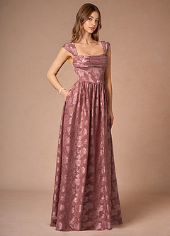 Hazel Rosa Vintage Vestido de baile longo plissado image6