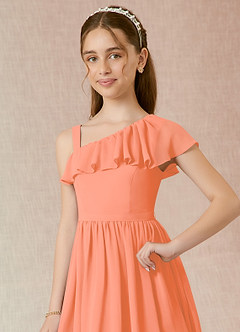 Azazie Mango Junior Sunset A-Line Ruched Chiffon Dress image4