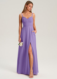 Azazie Terese Bridesmaid Dresses Tahiti A-Line Pleated Chiffon Dress image3