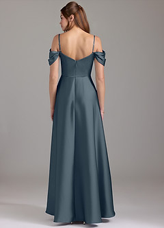 Azazie Marley Bridesmaid Dresses Twilight A-Line Off the Shoulder Stretch Satin Convertible Dress image5