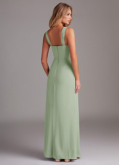 Azazie Denice Bridesmaid Dresses Dusty Sage Sheath Pleated Chiffon Dress image6