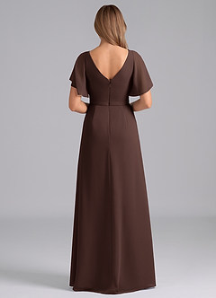 Azazie Ambrosia Jurken voor bruidsmeisjes Jurk van Chiffon met A-Lijn Geplooid Ganache image6