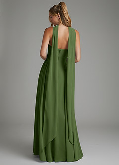 Azazie Evan Robes de demoiselle d'honneur Robe Trapèze en Mousseline de soie Bustier Olive image8