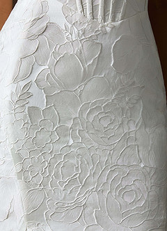 Azazie Kristella Vestidos de novia Vestido de Diamante Blanco de Jacquard Floral de Corte Sirena con Sin tirantes image8