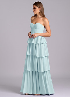 Azazie Faye Bridesmaid Dresses Sea Glass A-Line Sweetheart Neckline Chiffon Dress image5