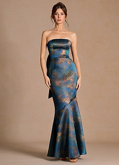 Nancy Bronce Verde Azulado Vestido largo image2