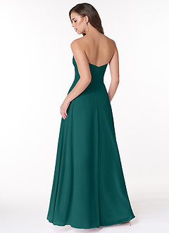 Azazie Arabella Allure Bridesmaid Dresses Peacock A-Line Sweetheart Neckline Chiffon Convertible Dress image2
