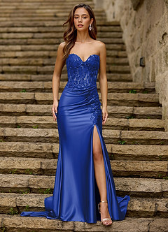 Emblace Azul Real Vestido de fiesta de sirena image3