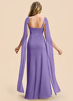 Azazie Chelsea Junior Tahiti Sheath Pleated Stretch Satin Dress image2