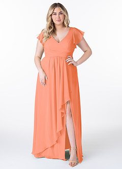 Azazie Omari Abiti da Damigella Abito A-Line in Chiffon Tramonto image7