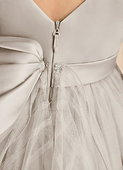 Azazie Pear Blumenmädchenkleider Ballkleid Schleifen Tüll Kleid Frost image7