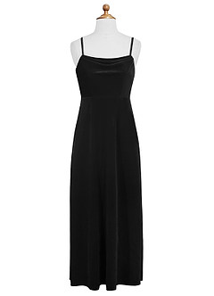 Azazie Solange Junior A-Linie Samt Kleid Schwarz image7