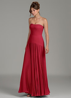 Azazie Yuliana Bridesmaid Dresses Scarlet A-Line Strapless Chiffon Dress image5