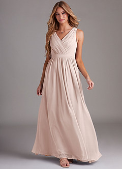 Azazie Kingsley Bridesmaid Dresses Rose Petal A-Line Lace Chiffon Dress image3