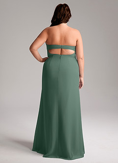 Azazie Leonis Bridesmaid Dresses Sea Moss Sheath Strapless Chiffon Convertible Dress image10