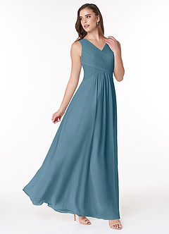 Azazie Flora Bridesmaid Dresses Bermuda A-Line Pleated Chiffon Dress image4