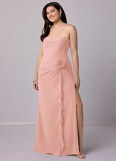 Barbie ♥ Azazie Bridesmaid Dresses Rosette Sheath Strapless Chiffon Convertible Dress image10