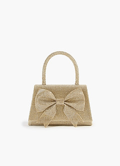 front Rhinestone Embellished Bow Handbag