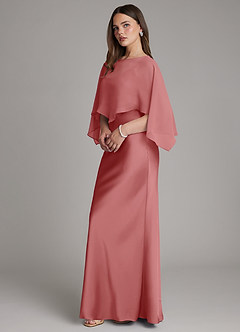 Azazie Ambra Bridesmaid Dresses Antique Rose Mermaid Pleated Stretch Satin Dress image6