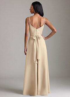 Azazie Kali 신부 들러리 드레스 A라인 주름진 쉬폰 바닥 길이 드레스 image4