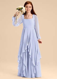 Azazie Clara Junior Abito A-Line in Chiffon Blusa Lavanda image1