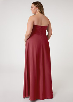 Azazie Arabella Allure Bridesmaid Dresses Pomegranate A-Line Sweetheart Neckline Chiffon Convertible Dress image13
