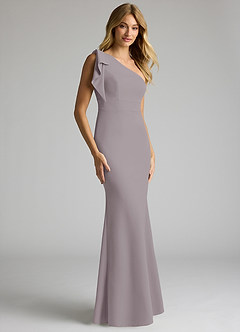 Azazie Rinna Brautjungfernkleider Meerjungfrau-Linie One-Shoulder Stretch-Krepp Kleid Dämmerung image1