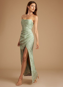 Azazie Leonis Vestidos de damas de honor Vestido de Flor De Salvia de Florecer de Corte Sirena Convertible con Sin tirantes image6