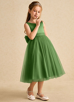 Azazie Winnie Robe Demoiselle D'honneur Fillette Robe Princesse en Tulle Arc Basilic image6