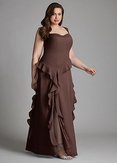 Azazie Sloane Bridesmaid Dresses Ganache A-Line Sweetheart Neckline Chiffon Dress image10