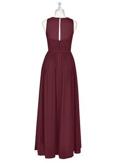 Azazie Nina Bridesmaid Dresses Cabernet A-Line Pleated Chiffon Dress image7