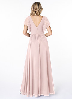 Azazie Zella Abiti da Damigella Abito A-Line in Chiffon Pizzo Rosa Rossore image2