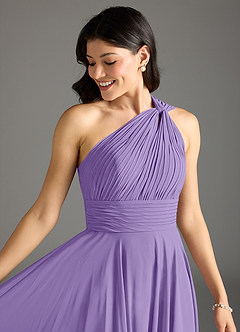 Azazie Charlize Bridesmaid Dresses Tahiti A-Line One Shoulder Chiffon Dress image5