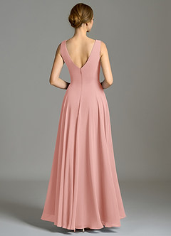 Azazie Wonderland Bridesmaid Dresses Rosette A-Line Pleated Chiffon Dress image2