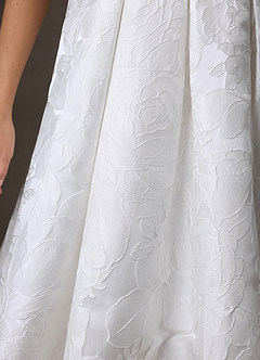 Azazie Desiree Vestidos de novia Vestido de Diamante Blanco de Jacquard Floral de Corte Princesa con Sin tirantes image5