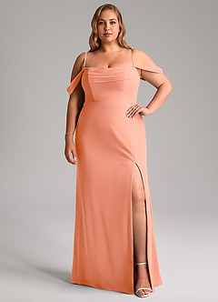 Azazie Saige Bridesmaid Dresses Sunset A-Line Off the Shoulder Chiffon Convertible Dress image13
