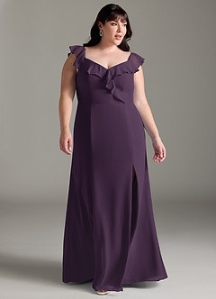 Azazie Sophie Bridesmaid Dresses Plum A-Line Off the Shoulder Chiffon Convertible Dress image9