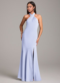 Azazie Lorena Bridesmaid Dresses Lavender Mermaid Pleated Chiffon Dress image4