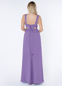 Azazie Christiana Bridesmaid Dresses Tahiti A-Line V-Neck Pleated Chiffon Dress image2