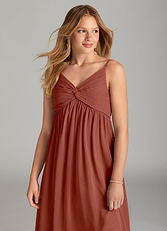 Azazie Raychel Junior Klänning av A-Line i Chiffong Plisserad image5