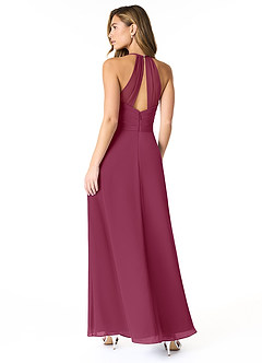 Azazie Dawn Final Sale Agave A-Line Pleated Chiffon Dress image2