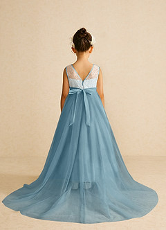 Azazie Tay Vente Finale Robe Trapèze en Tulle Paillettes Agave image2