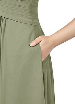 Azazie Claudia Bridesmaid Dresses Pistachio A-Line Sweetheart Neckline Chiffon Dress image10