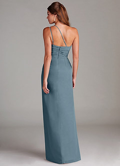 Azazie Eren Bridesmaid Dresses Twilight Sheath One Shoulder Chiffon Dress image4
