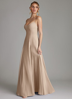 Azazie Imani Bridesmaid Dresses Taupe A-Line Sweetheart Neckline Chiffon Dress image5